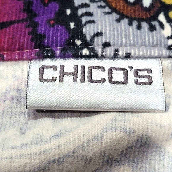 XL CHICO'S Multicolor Artsy Funky Paisley Corduroy Zip-Up Jacket - Picture 6 of 7